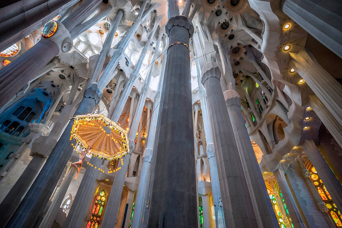 inside the Sagrada Familiia Basilica