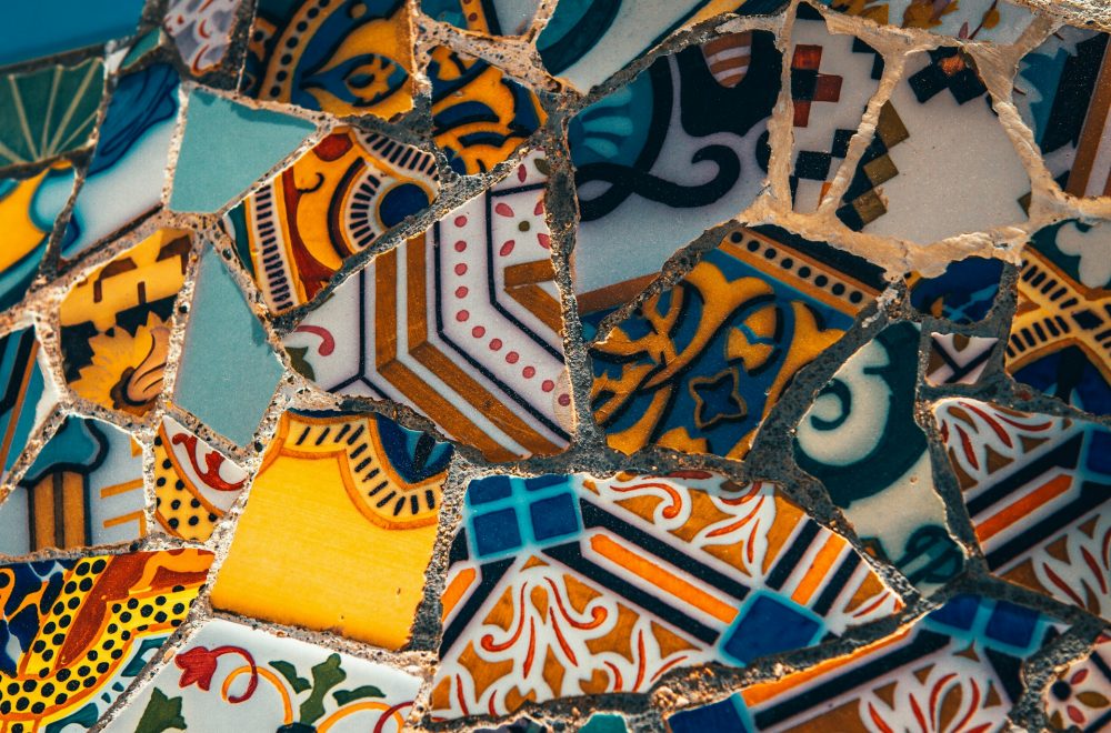 Broken Mosaics in Park Guell Barcelona